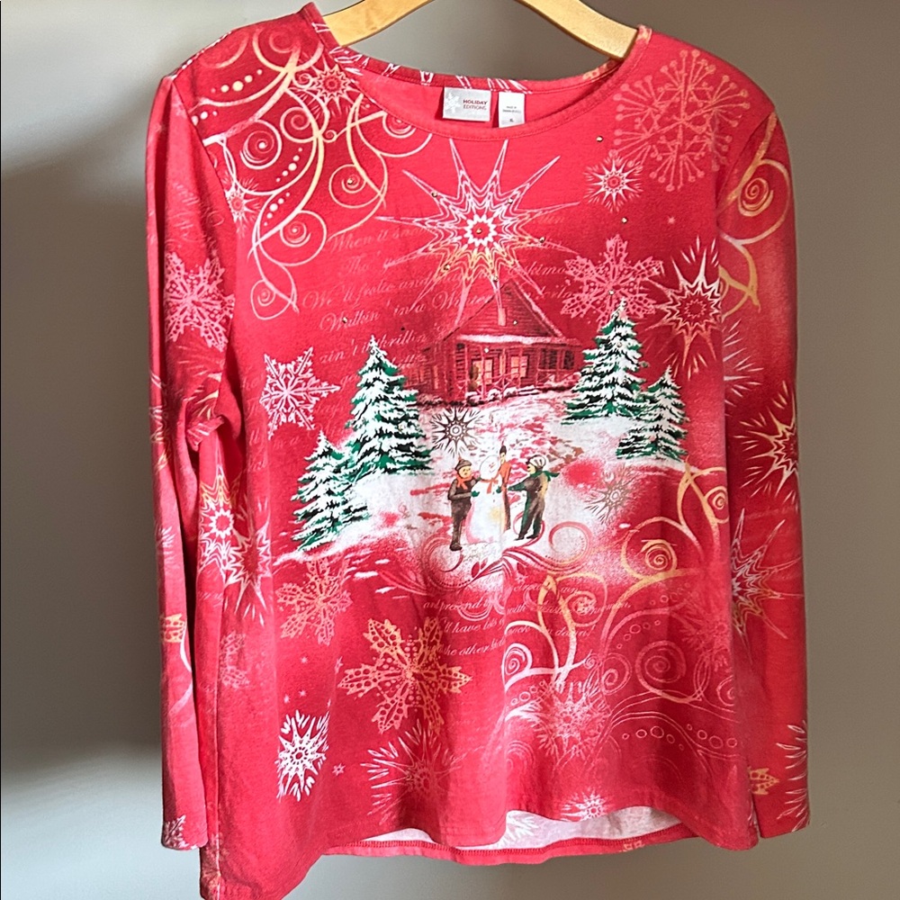 Holiday Editions Vibrant Red Top